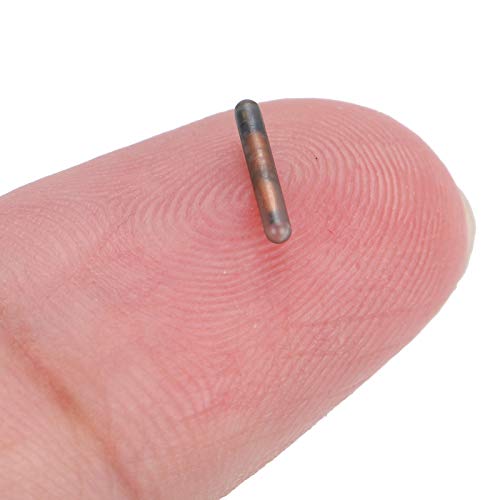 EVTSCAN Microchip de identificación para Mascotas, 10 Piezas de 1,25 mm Microchip para Mascotas Etiqueta de Animales Chip de Tubo de Vidrio Mini Ligero para identificación 1,25 X 7 mm