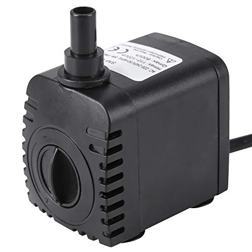 EVTSCAN Mini Bomba de Agua Sumergible, Bomba de Agua de auarium Ultra silenciosa, Filtro de Estanque de Peces para Sistema de Cultivo hidropónico de Fuente de Tanque(SM-038-Normativas Europeas)