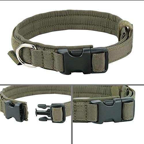 EXCELLENT ELITE SPANKER Collar de Perro de Cachorro Collar de Perro Ajustable de Nylon para Perros pequeños Collar de Perro Acolchado Suave para Mascotas (Verde Oliva-XS)