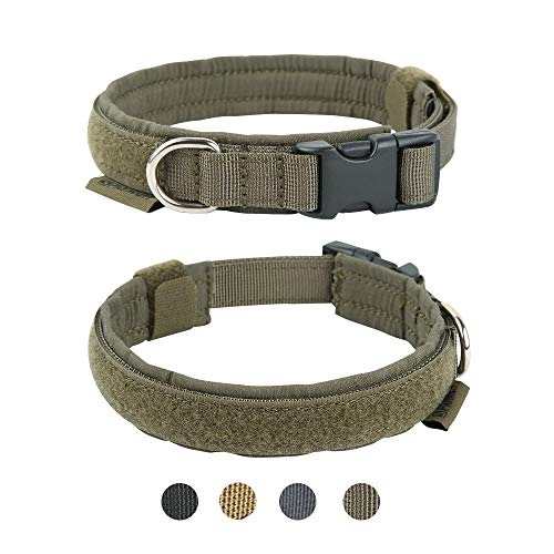 EXCELLENT ELITE SPANKER Collar de Perro de Cachorro Collar de Perro Ajustable de Nylon para Perros pequeños Collar de Perro Acolchado Suave para Mascotas (Verde Oliva-XS)