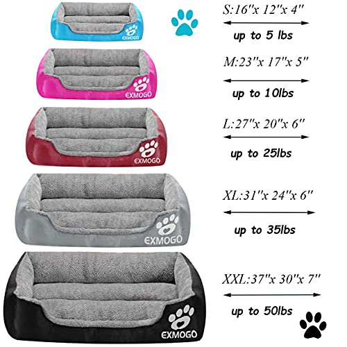 EXMOGO Cama para Perros Cestas Grandes para Mascotas Cama para Mascotas de Tela Oxford Resistente al Agua para Perros medianos Grandes XL :79x63x16cm Rosa