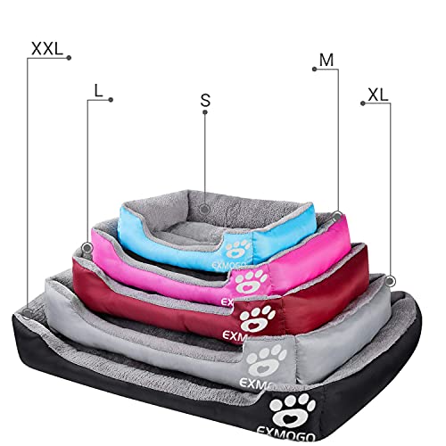 EXMOGO Cama para Perros Cestas Grandes para Mascotas Cama para Mascotas de Tela Oxford Resistente al Agua para Perros medianos Grandes XL :79x63x16cm Rosa