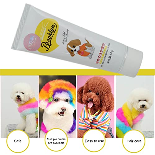 Explopur Tinte para el Cabello para Mascotas 80g para Mascotas, Perros, Gatos, Animales para teñir el Cabello, colorantes, Agente de Pigmento para teñir el Cabello, Accesorios Seguros para Perros