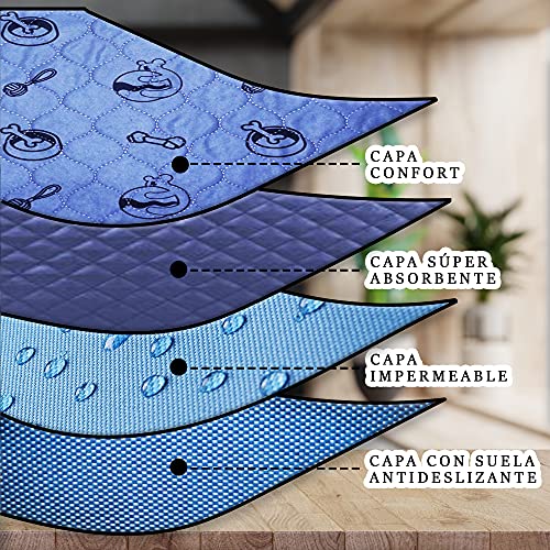 Extinum - Empapadores Perros Reutilizables para Entrenar a tu Mascota, Pipican para Perros Sencillo de Limpiar Que Ayuda a Perros con Incontinencia (Paquete de 2, M 45x60cm)