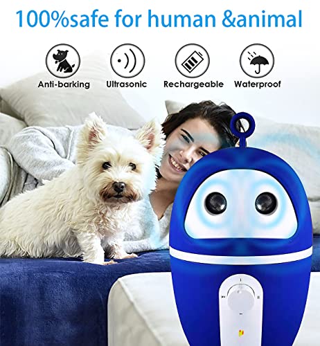 Famkrw Dispositivo Antiladridos,para Perros con Frecuencia Variable Ultrasónica De Corteza De Perro,Dispositivo De Control De Ladridos De Perros,Impermeable,Carga USB