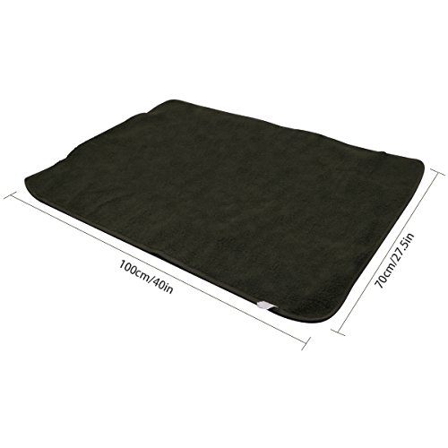 FancyWhoop Manta para Mascotas, Impermeable y de Felpa Manta para Perros con Bolsa de Transporte portátil para Perros Perrito Gato Aplicaciones para exteriore 100 X 70cm Verde