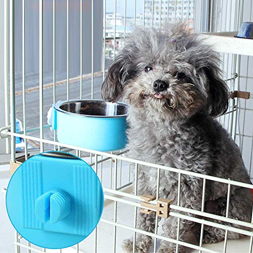 FANDE Comedero Perro, 2PCS Animales Domésticos Colgantes Jaula Extraíble Comedero 2 en 1 Colgando Cuenco Comedero para Gatos Perros Conejos