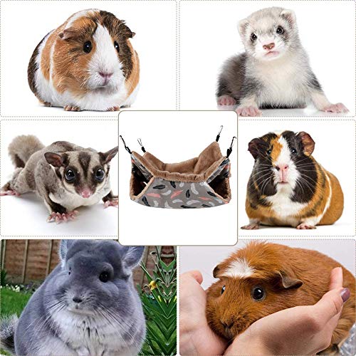 FANDE Hamaca para Animales Pequeños, Hamaca Pequeña para Mascotas, Doble Capa, Jaula para Hámster Accesorios, Hamaca para Loro Cobaya, Chinchilla, Gato, Hurón, Ratón, Ardilla (20 x 20 cm)