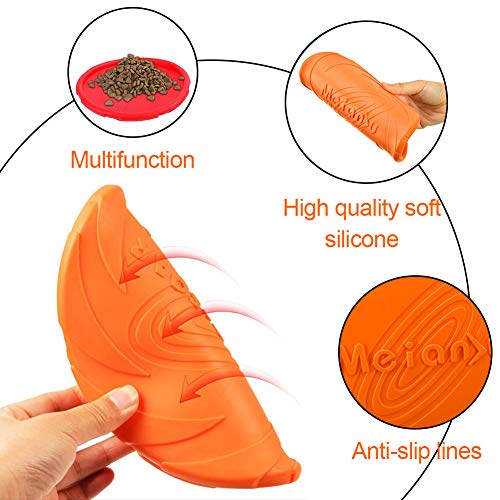 FANDE Interactive Dog Frisbee, 3PCS Dog Rubber Frisbee, para Adiestramiento de Perros, Captura y Juegos al Aire Libre, 18 CM (Verde,Naranja, Rojo)