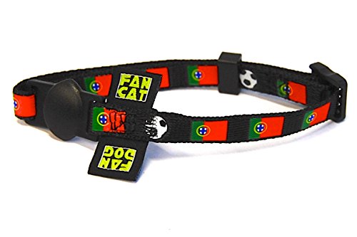 FanDog / FanCat Collar para perros y gatos con la bandera de Portugal Euro 2020, talla S