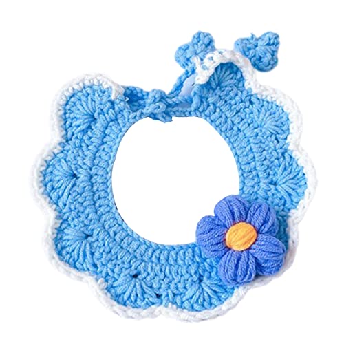 farfi Collar de gato con forma de flores de soplo accesorios de decoración hechos a mano para mascotas gatos y perros babero para vacaciones toalla para todos