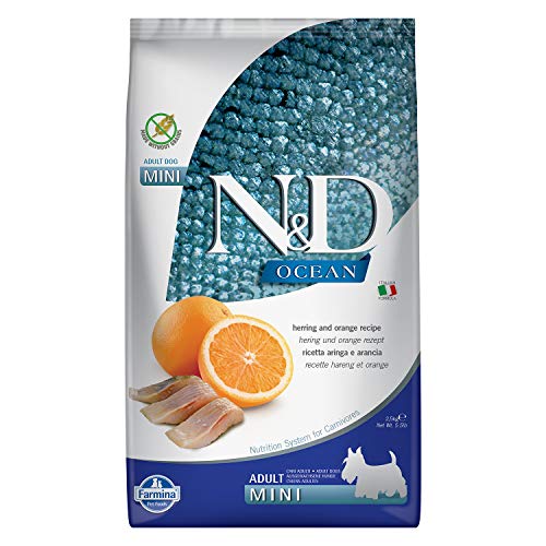 Farmina Natural & Delicious Ocean Herring & Orange - Mini alimento para perros (2,5 kg)