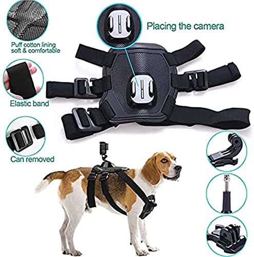 FASZFSAF Arnés para Chaleco para Perros Correa para el Pecho para GoPro 4K Soporte para cinturón para Perros para Accesorios GoPro