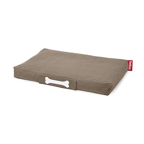 Fatboy® Doggielounge Stonewashed Stonewashed Grande en Algodón | Gris Pardo | Cama para Perros Extra Grande | Colchón para Mascota | 120 x 80 x 15 cm