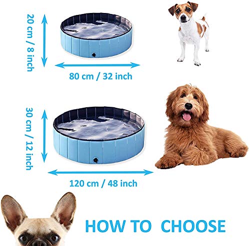 FayTun, Piscina Plegable para Mascotas, bañera de PVC Duradero, Antideslizante para Exteriores/Interiores, bañera Plegable para Perros pequeños (30x120cm)