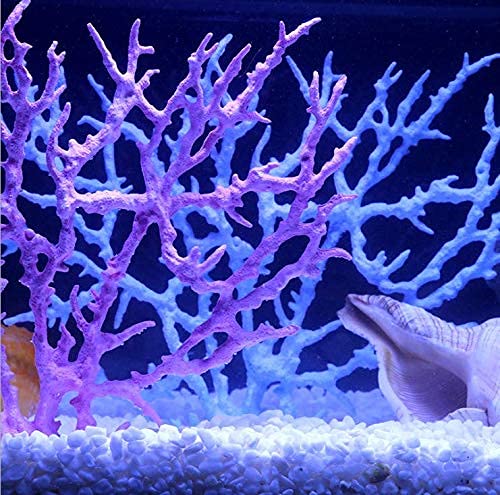 Fdit Acuario Plástico Artificial Planta Decoraciones Coralinas de Tanque de Pescados en Diversos Tama?os y Color(Azul (L))