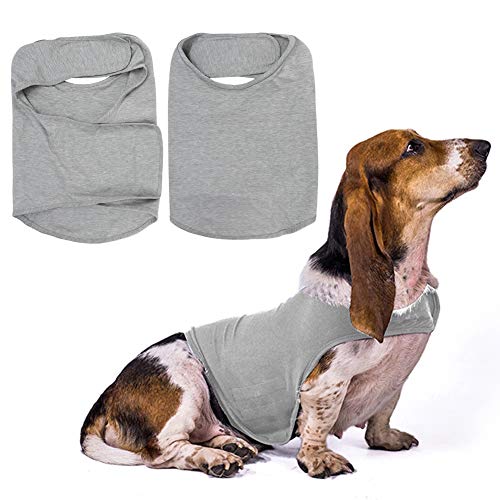 Fdit Camisa Anti ansiedad para Perros Ropa para aliviar el estrés de Las Mascotas Chaleco Envolvente para Mascotas Chaqueta para Perros Thunder con Gancho y Tira Reflectante(S)