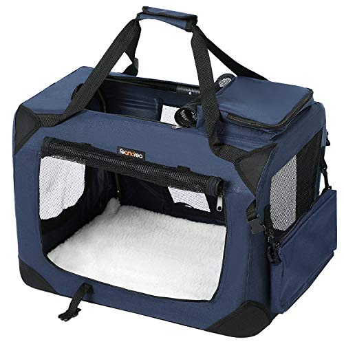 FEANDREA Transportín de Perros, Bolsa de Perros, 50 x 35 x 35 cm, Azul Oscuro