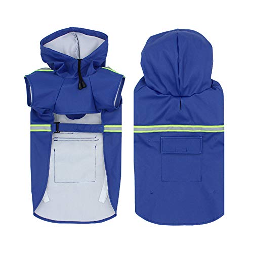 FEimaX Impermeable para Perros Abrigo Impermeables con Capucha, Chubasquero Reflectante y Ajustable, Poncho de Lluvia Impermeable para Perros Pequeños medianos y Grandes