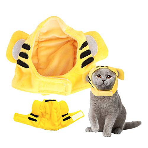 Felenny Gorra de Gato Mascota Disfraz de Gato Gorra de Tela Divertido Lindo Patrón de Tigre Sombrero Accesorios para Fotos Accesorios para La Cabeza Adecuados para La Mayoría de Los Gatos