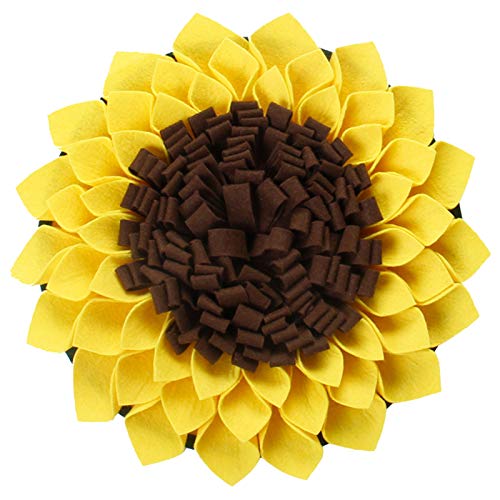 Felenny Perro Snuffle Mat Girasol Comida Lenta Estera de Alimentación con Hebilla de Cuerda Pet Nosework Training Treat Mat Small Pet Treat Interactivo Rompecabezas Dispensador de