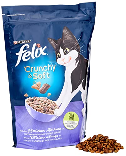 Felix Crunchy & Soft Pienso seco para Gatos (4 Paquetes de 950 g)