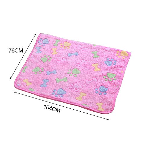 FGXY 3 Piezas Mantas De Perro De Lana De Coral Lavables, Manta De Forro Polar Mullido, Alfombra Manta Para Mascotas, Suave, CáLida Y Lavable, Para Perros PequeñOs Medianos, Estampado Huellas, 76x104cm