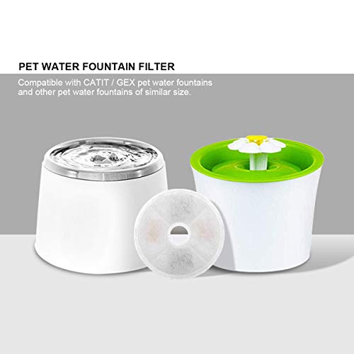 Filtros Fuentes Gatos para Fuentes de Flores, Filtro que Contiene Carbón Activado y Resina de Intercambio Iónico, Filtros Fuente Compatible con CAT Flower Fountains Mascotas Fuente (6 piezas)