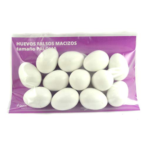 FINCA CASAREJO Pack Huevos Falsos para Palomas - macizos Color Blanco (12)