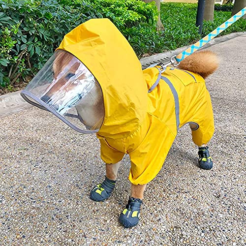 Fisecnoo Pet Impermeable Medio y Perro pequeño Perro de Peluche Todo Incluido de Cuatro Patas Poncho Schnauzer Shiba Perro Impermeable Shiba inu Regalo de Mascota (Size : X-Large)