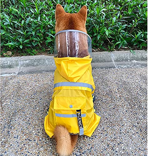 Fisecnoo Pet Impermeable Medio y Perro pequeño Perro de Peluche Todo Incluido de Cuatro Patas Poncho Schnauzer Shiba Perro Impermeable Shiba inu Regalo de Mascota (Size : X-Large)