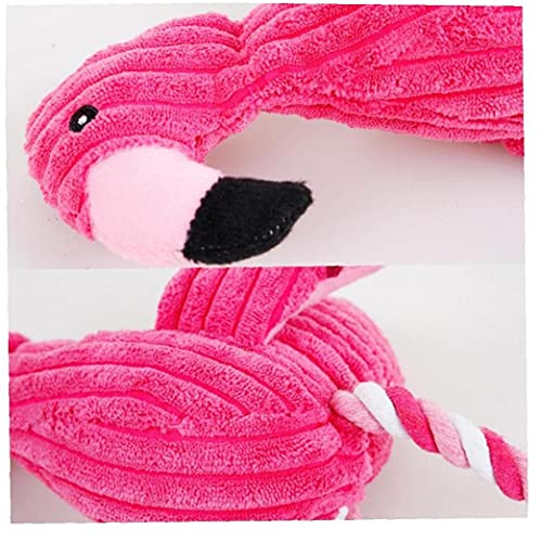 Flamingo Peluche Peludo Peludo Peluche Juguete Juguetes De Perro Relleno Rojo Gritando Flamenco Suave para Pequeños Perros Grandes Sonido Cachorro Juguete Peluche Chirrido