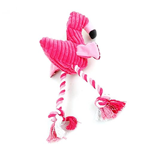 Flamingo Peluche Peludo Peludo Peluche Juguete Juguetes De Perro Relleno Rojo Gritando Flamenco Suave para Pequeños Perros Grandes Sonido Cachorro Juguete Peluche Chirrido