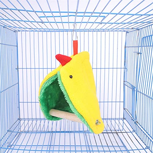 Flashing Nido de Loro de pájaro Hamaca de Loro de Felpa Suave con Plataforma de Perchas de Soporte Cama Colgante cálida para Mascotas Animales pequeños Jaula de Tienda