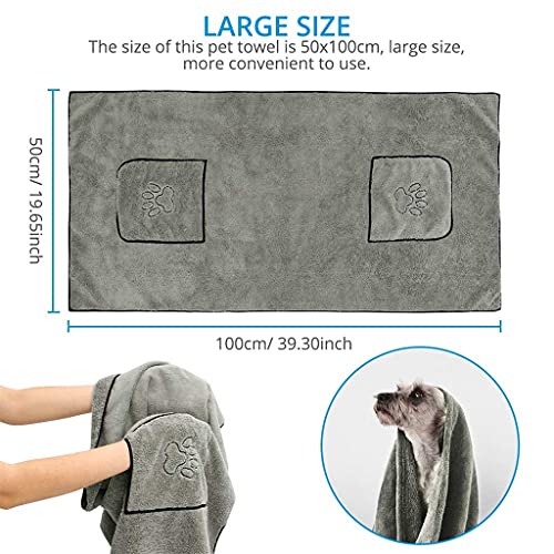 Flashing Toalla para Perros Mascota Albornoz súper Absorbente para Perros Toallas de baño de Microfibra Toalla de baño para Gatos de Secado rápido