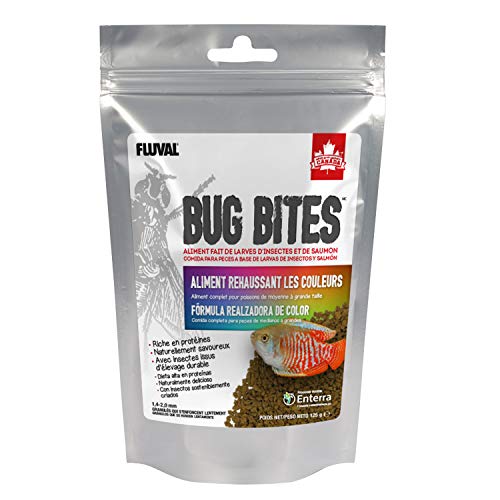 Fluval ALIMENTO para Peces - Bug Bites GRÁNULOS Formula REALZADOR Color (Ideal Peces Dorados) 125GR - 1,4-2mm