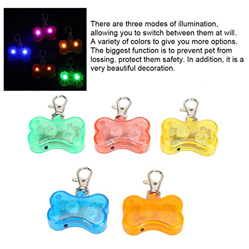 Fockety Colgante LED para animales de compañía, colgante luminoso de collar de gato inofensivo, tres modos de seguridad de plástico para perro o gato