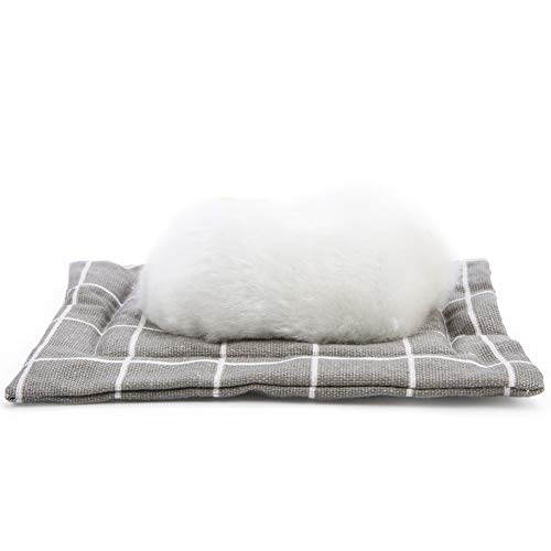 Fockety Peluche Perro Durmiente, Suave(All White Gingham Pad Sleeping Dog)