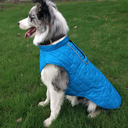 Foern Abrigo Reversible para Perros, Chaleco Impermeable, Tiras Reflectantes, Cremallera para Correa, Ropa Abrigada para Perros Pequeños, Medianos y Grandes,Purple,S:14.2