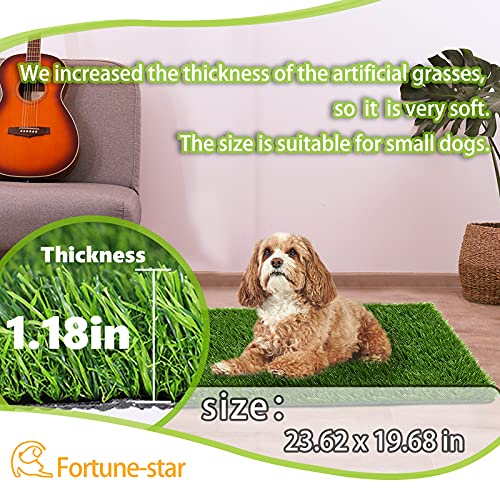 Fortune-star tapete de césped artificial para perros, tapete para césped y tapete para interior y exterior, tapete con agujeros de drenaje, césped falso para cachorro,decoración de césped