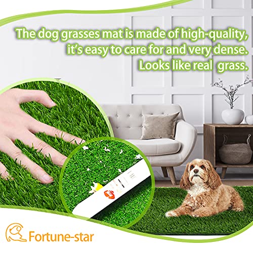 Fortune-star tapete de césped artificial para perros, tapete para césped y tapete para interior y exterior, tapete con agujeros de drenaje, césped falso para cachorro,decoración de césped