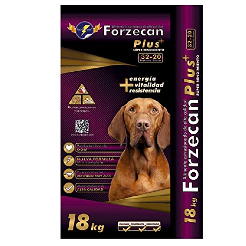 FORZECAN Plus, Pienso para Perros Súper Rendimiento. Saco 18 Kg