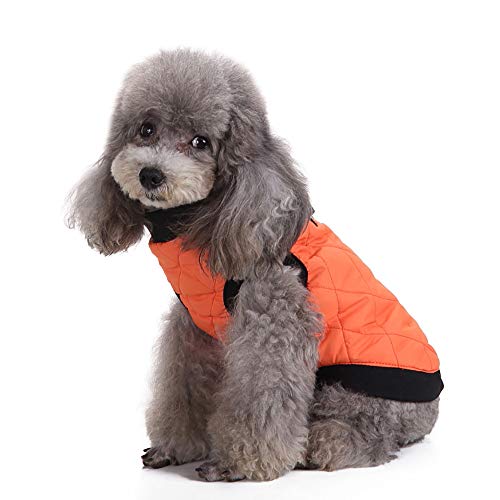 Fossrn Ropa Perro Invierno Compruebe el Chaleco del Mascota del Bombardero Acolchado con el Pecho Estirable Abrigo Chaqueta