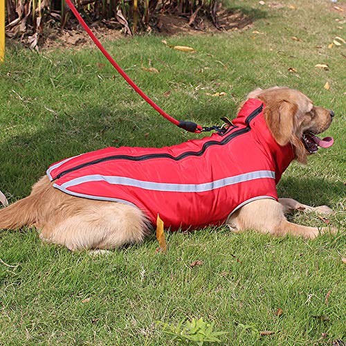 FREESOO Ropa para Mascotas Perros Impermeables Chubasqueros Invierno Chaleco Caliente Abrigo Chaqueta Reflectante Resistente al Viento para Perros Medianos y Grandes