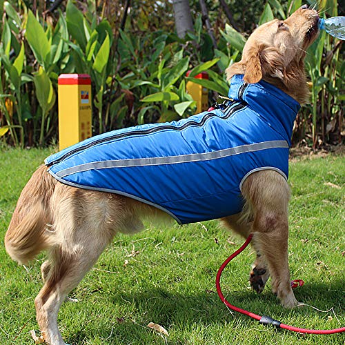 FREESOO Ropa para Mascotas Perros Impermeables Chubasqueros Invierno Chaleco Caliente Abrigo Chaqueta Reflectante Resistente al Viento para Perros Medianos y Grandes