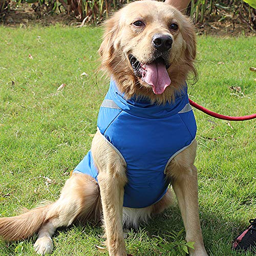 FREESOO Ropa para Mascotas Perros Impermeables Chubasqueros Invierno Chaleco Caliente Abrigo Chaqueta Reflectante Resistente al Viento para Perros Medianos y Grandes