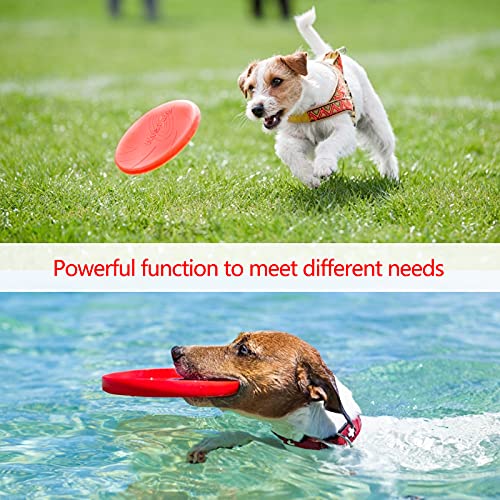 Frisbees de Perro 2 Pcs Juguete de Disco Volador para Mascotas Perros Interactivos Frisbee de Goma para Adiestramiento de Perros 22.5CM(Verde + Rojo)