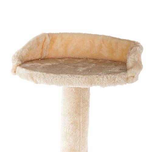 Frogued Marco de escalada para gatos, 52 pulgadas, cuerda de sisal de peluche, árbol de gato, torre de gato, beige (beige)