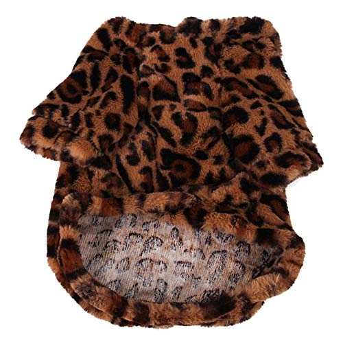 FSDFASS Ropa para Mascotas Perros de Mascotas Ropa de Leopardo, Abrigo de Sudaderas con Capucha de Cachorro - Chaqueta de 2 Patas de Perro cálido y Esponjoso, Leopardo, XS