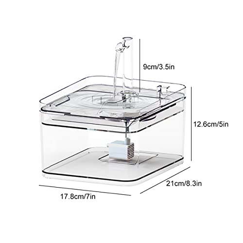 Fuente de Agua para Gatos, Dispensador de Agua Automático Transparente para Gatos, Fácil de Montar y Limpiar, Fuentes de Agua para Gatos con 6 Filtros de Repuesto y 2 Configuraciones de Flujo de Agua